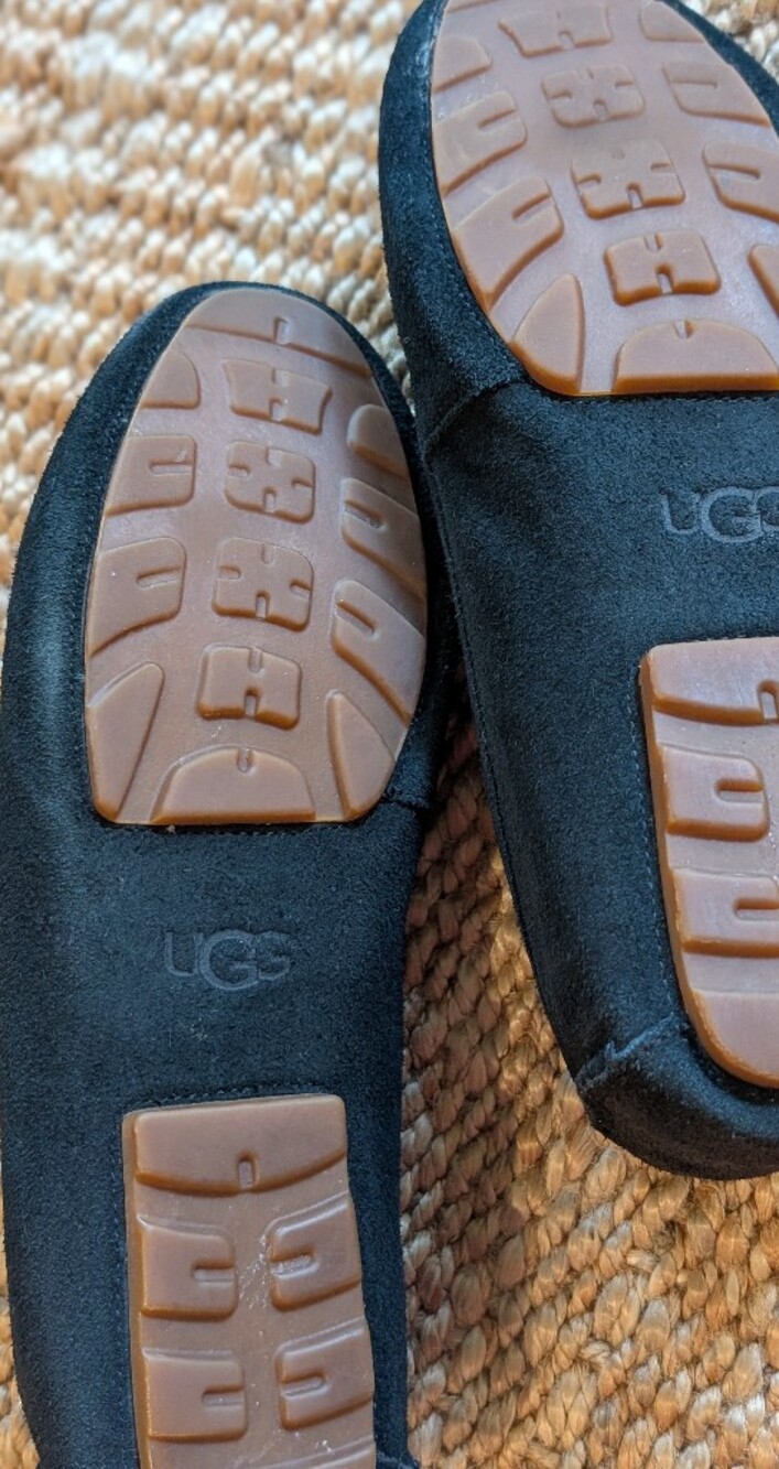 UGG Black Suede Slip-On Loafers - Picture 6 of 12